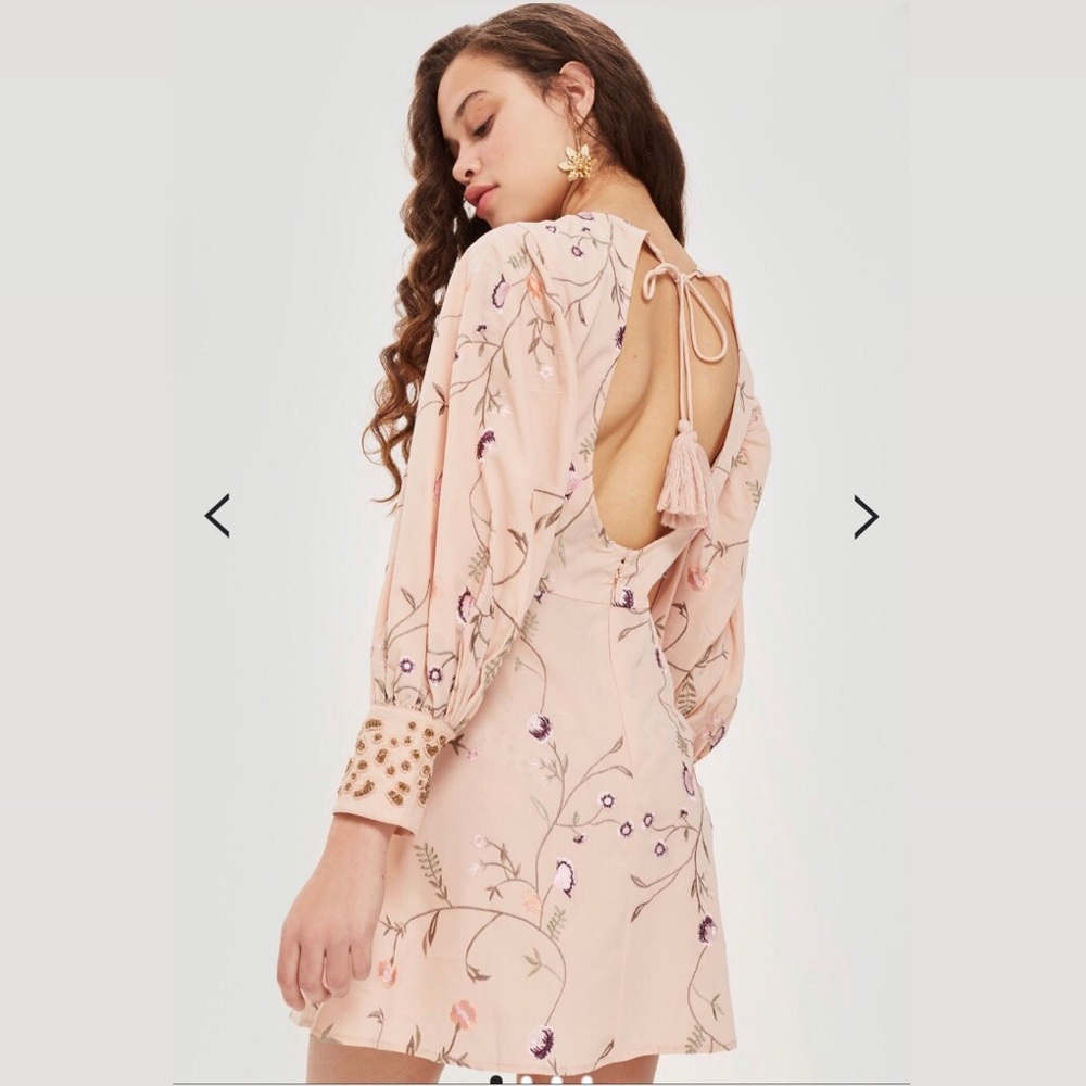 BOGO NWT Topshop Pink Floral Long Sleeve Dress